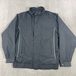 DryJoys FJ Mens Large Black Golf Windbreaker‎ Full Zip Lightweight Jacket